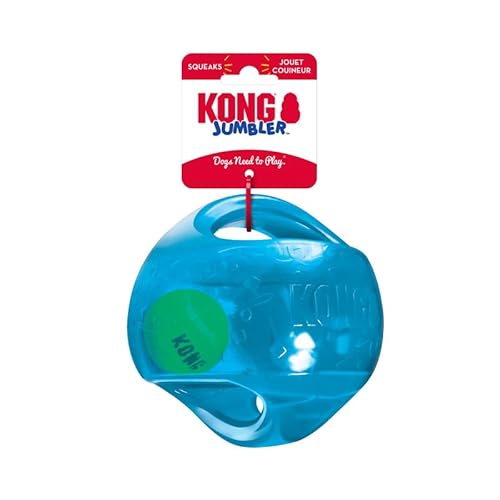 KONG Jumbler Ball - Interactive Dog Toy for Dog & Puppy Playtime - Fetch Toy with Tennis Ball - Dog Supplies for Engaging Play (Medium/Large)
