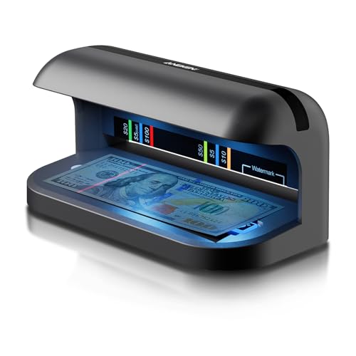 Aneken AL-17 Counterfeit Bill Detector with UV LED Light, Advanced UV Counterfeit Money Detector with Card & ID Detection, Suitable for All Currencies in The World