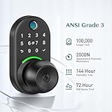 Keypad Smart Door Lock with Knob,Yamiry Keyless Entry Door Lock with Handle,Fingerprint Door Knob for Front Door, Electronic Code Smart Lock,Digital Lock for Entry Doors,Auto Lock