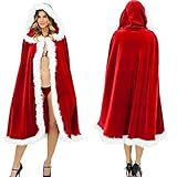 Happyyami Kids Santa Cape Girls Christmas Cape Santa Hooded Cape Red Santa Cape Santa Clause Outfit Red Christmas Cape Holiday Party Costumes Kids Outfits Adult Costumes Child Cosplay Cloak