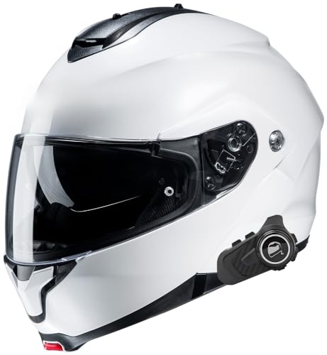 HJC C-91 Modular Bluetooth Helmet with 3 Person Intercom SEMI Flat Pearl White 4XL