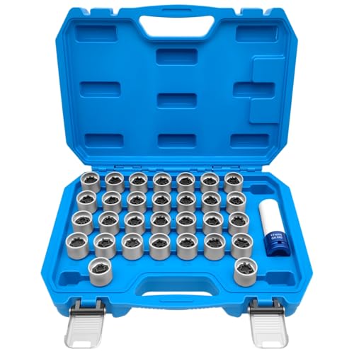 31PCS Wheel Lock Nut Key Kit Compatible with Mercedes Benz, Wheel Anti-Theft Locking Lug Nut Removal Socket, Hand Repair Tool