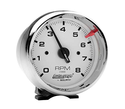 AUTO METER 2304 Autogage White Face Tachometer,3.750 in.