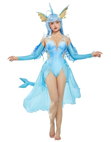 haikyuu Women Princess Cosplay Swimsuit With Sarong Anime One Piece Bathing Suit Lace Up Halter Style Swimwear