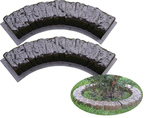 Concrere Mold DIY Sold 2 pcs Round Edge Stone Concrete MOLDS Log Edging Border Mould ABS Plastic #BR11