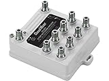 Channel Master Ultra Mini 8 TV Antenna Amplifier, TV Antenna Signal Booster with 8 Outputs for Connecting Antenna or Cable TV to Multiple Televisions (CM-3418),White