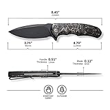 CIVIVI Folding Pocket Knife- Praxis Flipper Liner Lock Knife, 3.75" Black Stonewashed Blade, Reversible Clip for EDC Outdoor Use C803J