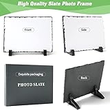 YOUKE OLA 20 Pieces Sublimation Slate Blank Rock Stone Photo Rectangular Frame Heat Transfer Plaque Picture Frame with Display Holder for Birthday, Wedding 4 x 6 Inch