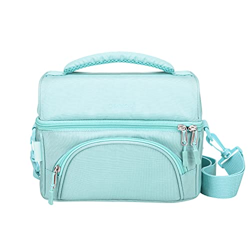 Bentgo Deluxe Lunch Bag - Durable and Insulated Lunch Tote with Zippered Outer Pocket, Internal Mesh Pocket, Padded & Adjustable Straps, & 2-Way Zippers - Fits Most Lunch Boxes (Coastal Aqua)
