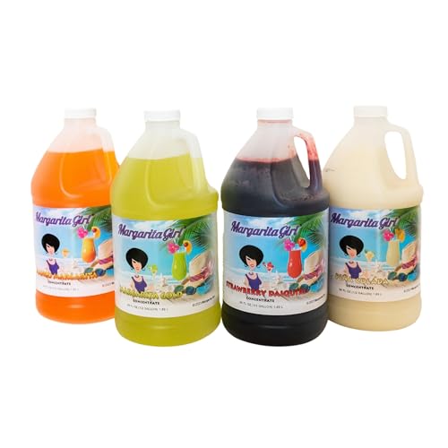 Margarita Girl Slushy Mix Concentrate Assortment for Frozen Drink Machines, 1/2 gallon (4 pack)