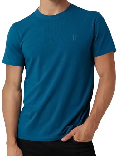 DKNY Men's T-Shirts - Luxury Crew Neck T Shirt for Men Premium Tshirts | True Classic Tee | Mens Dress T Shirts | Super Soft Tee Shirts | Plain Tshirt for Men Sea Blue