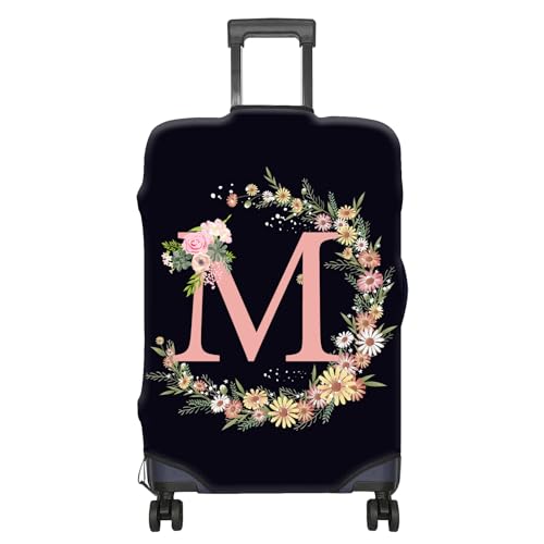 BHAHB Luggage Suitcase Cover Protector Luggage Elastic Washable Baggage Covers Initial Cute Aesthetic for Unisex Women Girls Travel Trip XL(30-32 inch)-Letter M