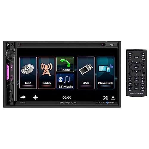 Soundstream VR-7002 2-DIN 7" DVD/CD Multimedia Headunit DVD, USB & Aux Inputs for Media Playback with Bluetooth Phone Calling & Audio Streaming