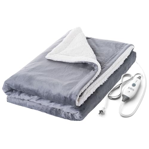 Pure Enrichment WeightedWarmth - 2-in-1 Heated Weighted Blanket, 13 lbs (50” x 60”) Large, 4 Relaxing InstaHeat™ Settings, Cozy and Soft Micromink and Sherpa, Reversible Throw with Storage Bag