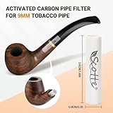 Scotte Pipe Filters 9mm Activated Carbon Tobacco Pipe Filter with Dual Ceramic Cap 100 pcs Filter Core for Pipe Smoking