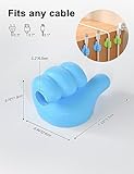 iToleeve 12Pcs Cable Clips, Fun Cord Holders, Silicone Thumb Wall Hooks, Cord Organizer for Desk Wall Car Nightstand, Cord Clips, Wire Holders, Phone USB Charger Cable Management, Key Hanger