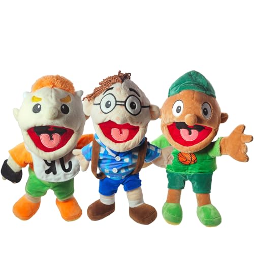 XIAOMANGGUO 14.56-Inch Puppets Plush :Hand Puppets with Movable Mouth for Kids 12 and Up, 3pcs