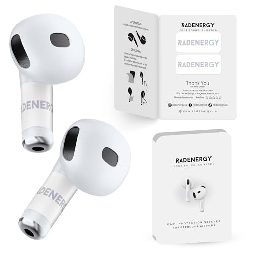 RadEnergy EMF Shield Sticker for AirPods, Earbud Stickers, Design for Wireless Devices, Compatible with AirPods Pro 2nd/3rd/4th Gen