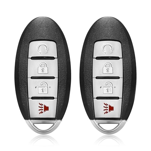2 Keylessbest Replacement for Nissan Pathfinder Murano SV Titan Key Fob Remote Control 2017 2018 2019 2020 4 Buttons 433MHz KR5S180144014,Black