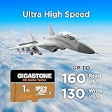 [5-Yrs Free Data Recovery] GIGASTONE 1TB Micro SD Card, 4K Game Turbo, R/W up to 160/130 MB/s, MicroSDXC Memory Card for Nintendo-Switch, GoPro, Action Camera, DJI, UHD Video UHS-I U3 A2 4K C10