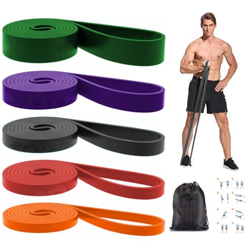 Resistance Bands, Pull Up Bands, Exercise Workout Bands for Working Out, Pull Up Assistance Bands Set for Men & Women, Body Stretching, Physical Therapy, Muscle Training - Colorful