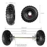 Tacsal 6" Go Kart Axle Kit, 740MM Rear Axle Kit with 2 Wheels, Tires, Rim, Brake Assembly and T8F Chain, DIY Live Axle Kit for Go Kart, Quads, Trike, Drift Bikes