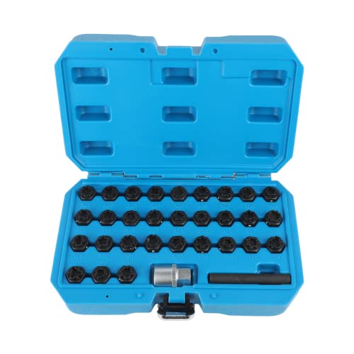 OUFKAR 32 PCS Wheel Lock Removal Kit Compatible with Mercedes Benz, Wheel Lock Key Set Wheel Lock Lug Nut Removal Kit for Removing and Locking