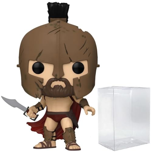 POP Movies: WB 100-300, Leonidas with Helmet Limited Edition Chase Funko Vinyl Figure (Bundled with Compatible Box Protector Case), Multicolor, 3.75 inches