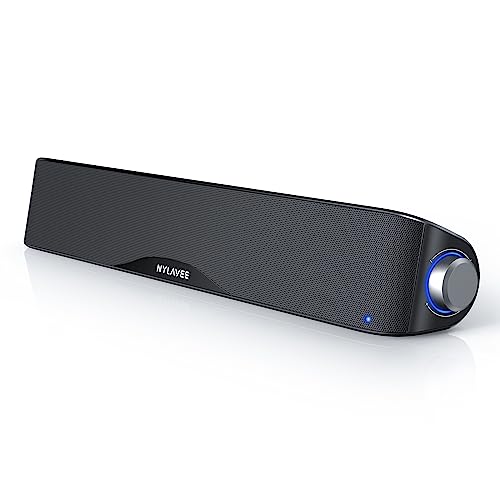 Computer Speakers, HiFi Sound Quality Computer Sound Bar, USB Powered PC Speakers, Bluetooth 5.0 and 3.5mm Aux-in Computer Speakers for Desktop, Laptops, PCs, Phones, Tablets, Xbox, Gaming Speakers