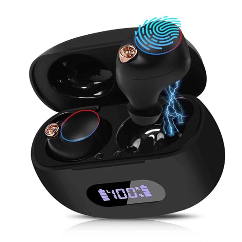 UrbanX True Wireless Bluetooth Earbuds + Charging Case, Black, Dual Connect, IPX5 Water Resistance, Bluetooth 5.2 Connection, Balanced, Bass Boost Compatible with Doogee V10