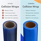 Crash/Collision Wrap, 36 inch x 100 feet, Blue Collision Wrap for Damaged Vehicles & Car Windows, Self Adhesive Broken Window Cover for Cars, Clean Removal Automotive Wreck Film, Made in America