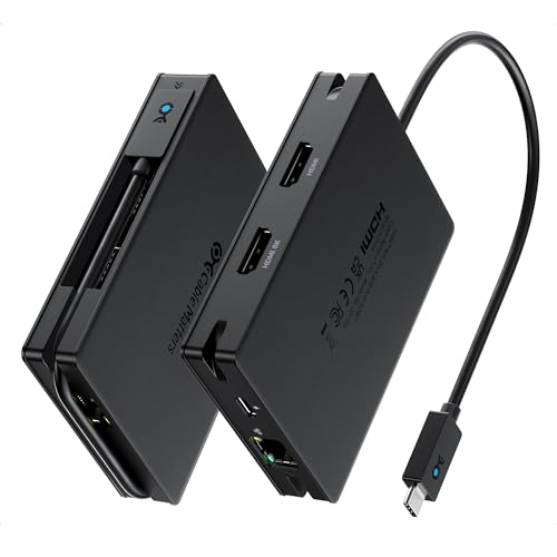 Cable Matters 8-in-1 Portable 40Gbps Dual HDMI USB4 Hub, USB 4 Dock with 2X 4K@60Hz or 1x 4K@120Hz / 8K@30Hz, 100W PD, Gigabit Ethernet, Compatible with Thunderbolt 4 (*macOS's Display Limitation)