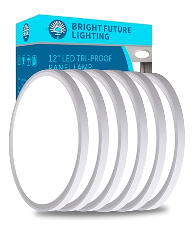 6pack 12 Inch Flush Mount Ceiling Light, 24w Led Ceiling Light, 3000k/4000k/6000k Selectable 2520lm Ceiling Lights, Super Slim Led Light Fixture for Bedroom Kitchen Living Dining Room Office (White)