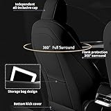 AOMSAZTO Car Seat Cover Fit for Tesla Model Y 2023 2024 - Full Set Black Seat Covers 5 Seater