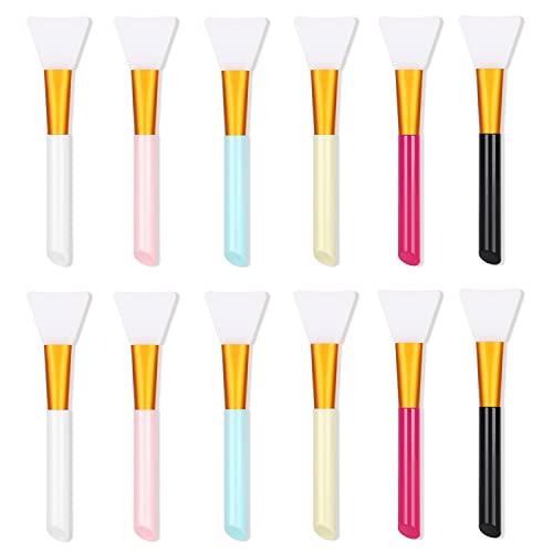 Silicone Face Mask Brush, Mask Beauty Tool, Soft Silicone Facial Mud Mask Applicator Brush 12 Pcs.