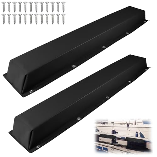 59" Dock Bumpers,PVC Dock Fenders with Stainless Steel Screws,Boat Dock Guards,Dock Post Bumper for Docking Edges, Piling, Vertical Poles, Horizontal Decks or Piers(Black/2Pack)