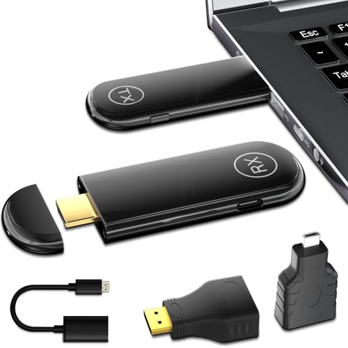 QUICKHORSE 4K Wireless HDMI Transmitter and Receiver 100FT, Plug&Play Portable 2.4G/5G Wireless HDMI Extender, 4K Wireless Display Adapter for Video and Audio Streaming to Monitor from Laptop/TV Box
