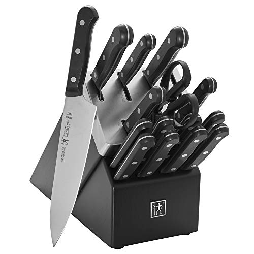 HENCKELS Solution Razor-Sharp 16-pc Self Sharpening Knife Block Set, Chef Knife, Bread Knife, Steak Knife, German Engineered Informed by 100+ Years of Mastery