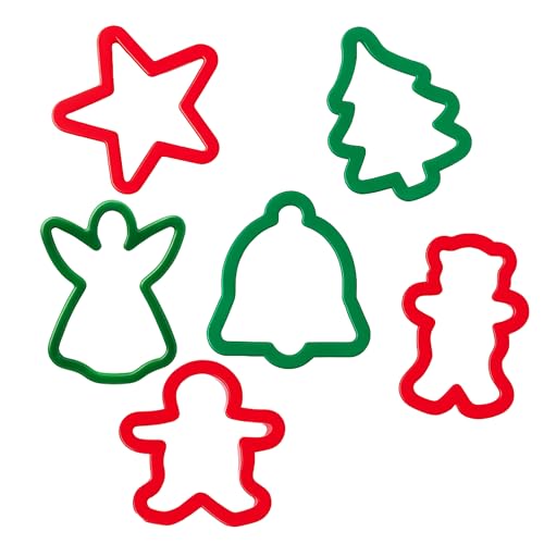 Christmas Cookie Cutter Set – 6-Pack Holiday Shapes in Red & Green Plastic