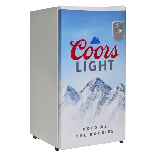 Coors Light Refrigerator - Mini Fridge For Kitchen, Bedroom, Office, Dorms, Cuarto, Cool Storage For Wine, Drink, Beverages, Compact Free Standing, Neveras Pequeñpara, 3.2 Cubic Feet Capacity, White