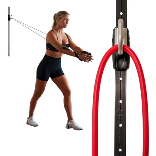 Myosource Kinetic Bands Space Saver Gym Resistance Bands Exercise Equipment for at Home Fitness Workout | Resistance Band Wall Anchor with 1 Rail, 1 Rail Car (Without Resistance Bands)