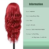 Long Red Wig for Women 26Inch Wavy Curly Wigs Synthetic Heat Resistant Hair Replacement Wig for Daily Party Halloween Costume