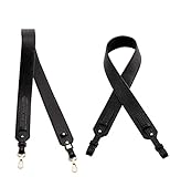 Grain Leather Purse Strap Adjustable Crossbody Replacement Straps for Handbags Monk Head Screws Detachable Gold Clasps Short Black