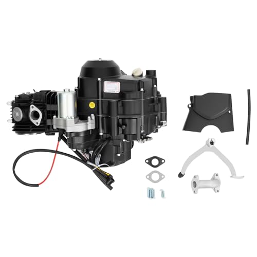 125CC 4-Stroke Engine Motor Complete Kit, Air Cooling System Single-Cylinder Semi Auto Engine CDI Ignition for Go Kart ATV Quad Bike Buggy
