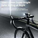 ROCKBROS Bike Lights 10000mAh USB-C Rechargeable Bike Lights for Night riding-3000 Lumens Bright Bicycle Lights-Over 24 Hours Runtime - IPX6 Waterproof Bike Headlight