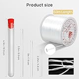 Elastic Bracelet String, Catephe 1mm 394Ft Stretchy Bead String Cord, Clear Stretch Cord Thread, Crystal Beading String for DIY Bracelet, Necklace and Jewelry Making(60m/roll)