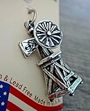 A-Store Sterling Silver 3D 23x10mm Movable Old Style Water Pumping Windmill Charm Jewelry Making For You