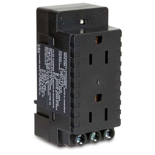 EMPHATEC 330036 with LED (ON = Power ON), CSA (CERT.) UL (RECOGNIZED), AC Duplex Outlet, 15 AMPS, DIN Rail, 42 MM