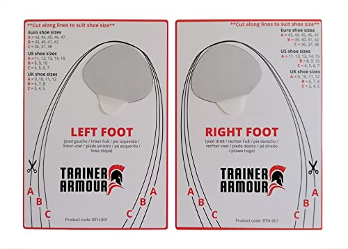 Trainer Armour - Big Toe Hole Preventer, self-Adhesive Patches with a Clever applicator - Shoe Toe Burst Toe Box Blowout Prevention Insert - Toe Hole Area Repair Patch - For Running Shoes and Sneakers