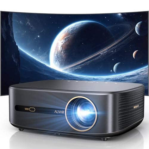 [1200 ANSI & Audio by DBX-TV] Alvar 4K Projector with WiFi 6 and Bluetooth, 30W Speakers, Netflix Licensed & DoIby Audio Outdoor Proyector, Auto Focus Native 1080P Smart Projector with HDR10+, Black